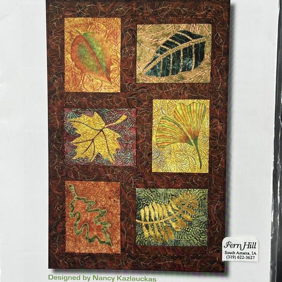 Leaves Applique Quilt Pattern 27" x 40" by Cedar Canyon Nancy Kazlauckas OCT501 - Picture 2 of 7